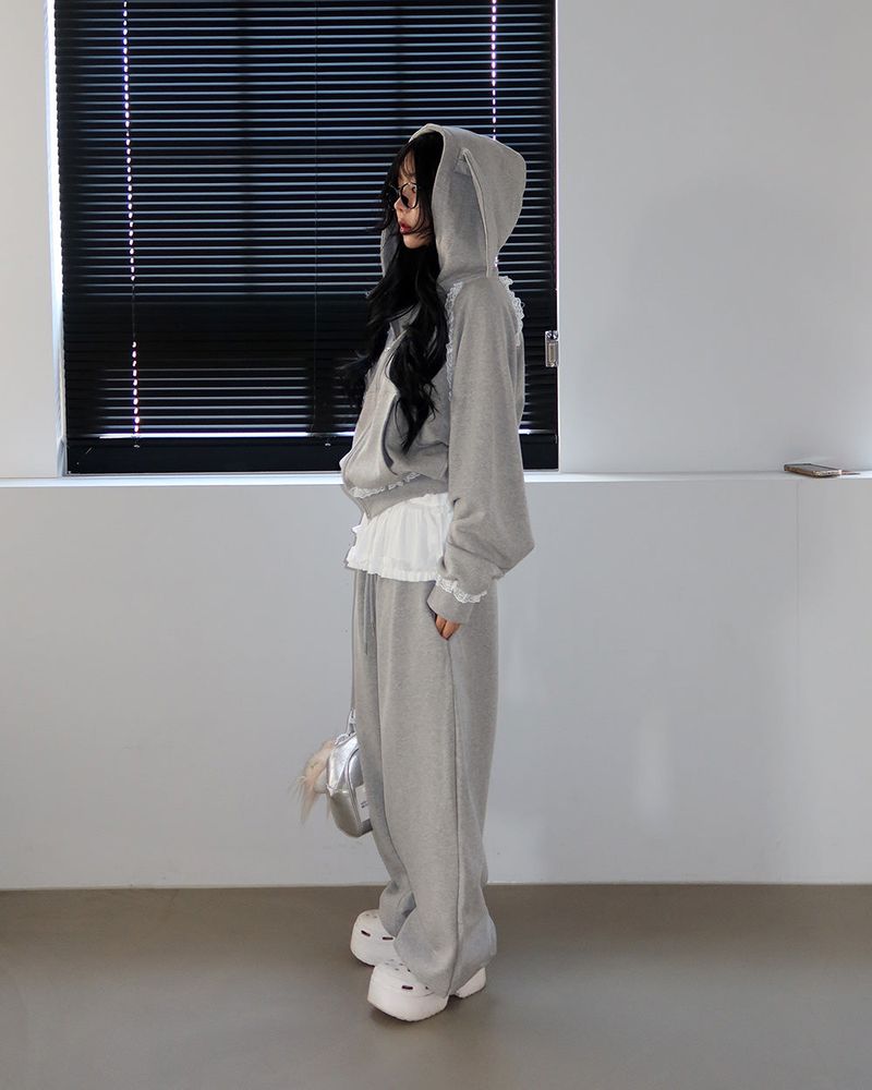 Levit Frill Lace Hooded Zip-Up