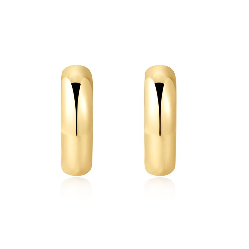 Gold Dome Band 925 Silver Ring Earring E061-10G