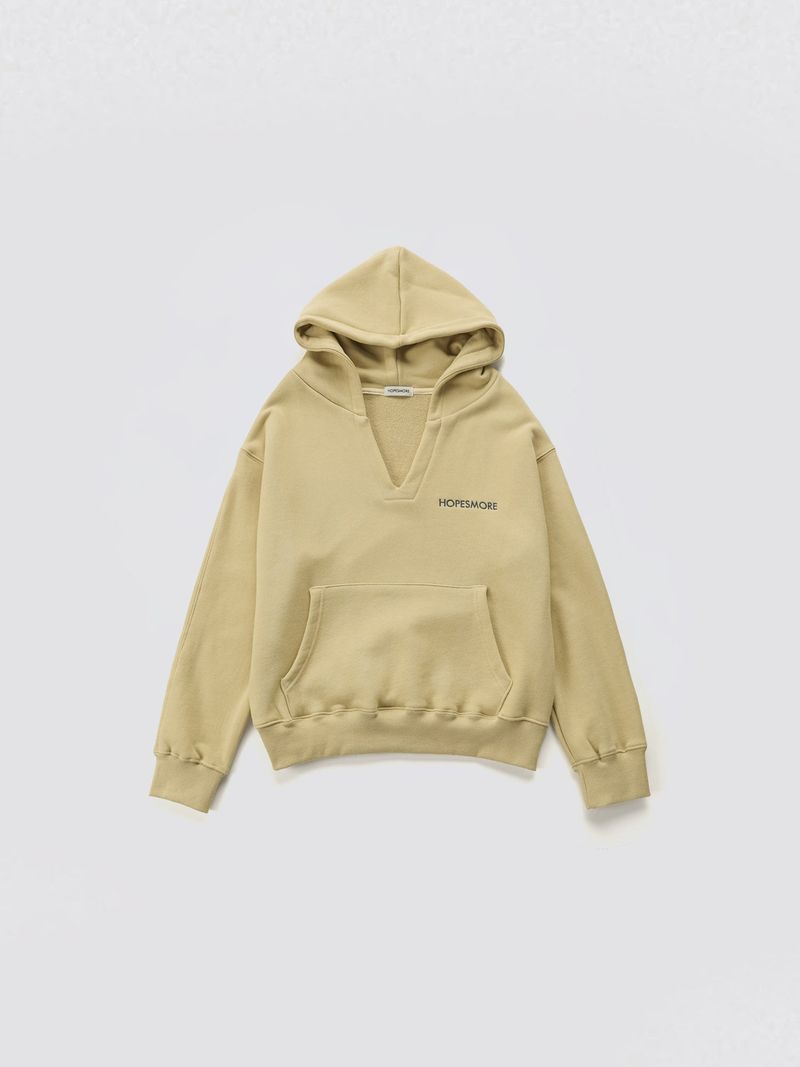 V-neck Logo Hoodie_Yellow
