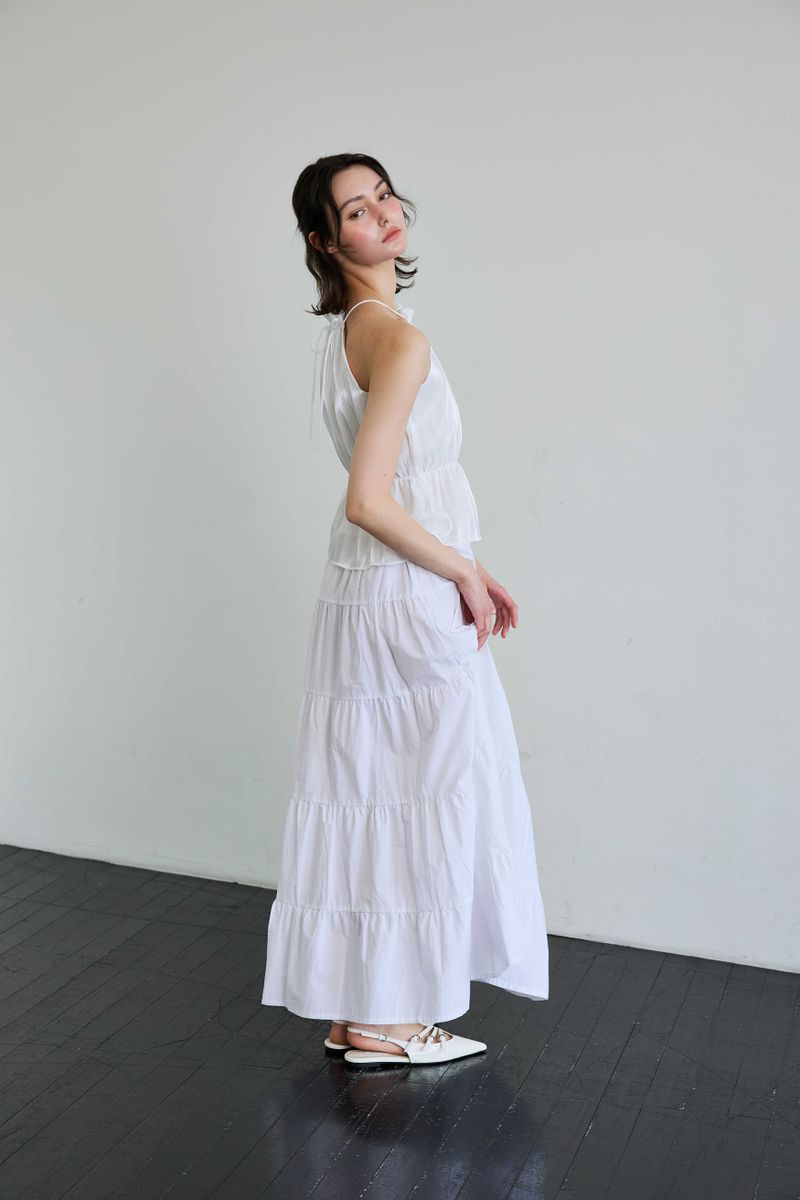 PEARL HALTERNECK TOP / WHITE