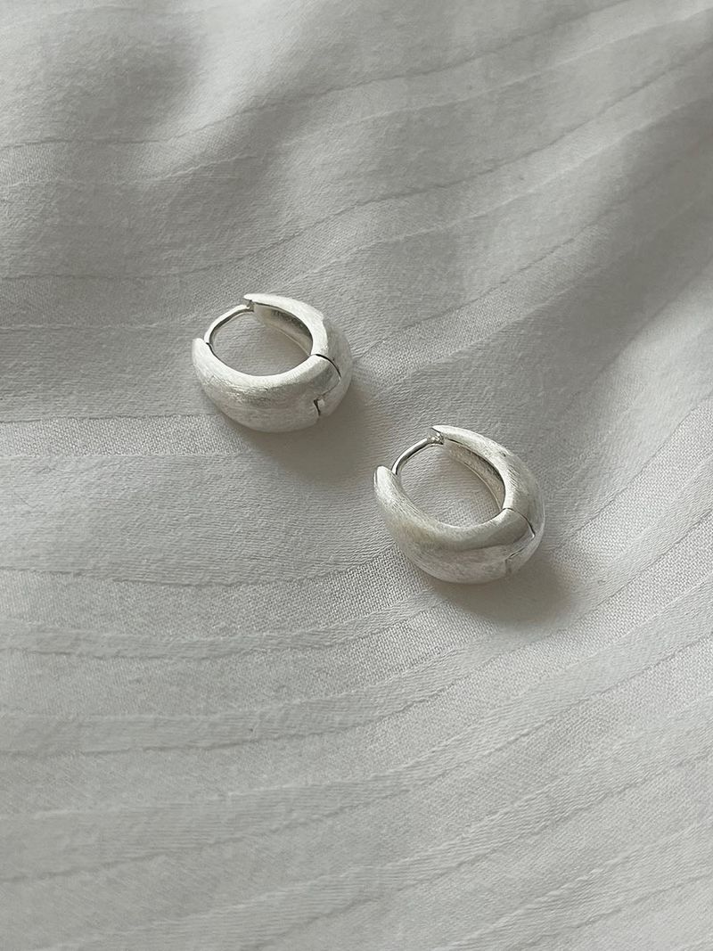 (silver925) マットワンタッチイヤリング