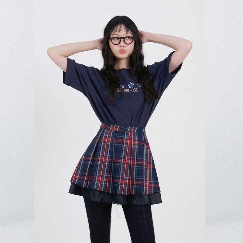 cottonrebirthclub（コットンリバースクラブ）の「4スターアートワークTシャツ(ネイビー)（トップス）」
