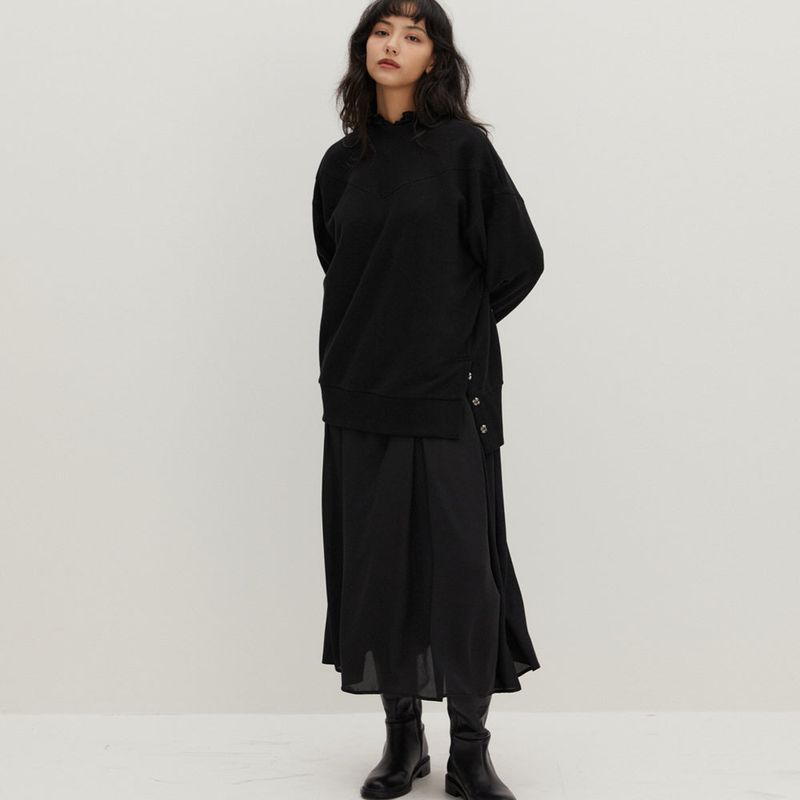Raverous Slit Sweatshirts Black