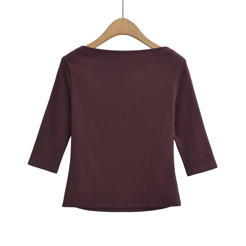 Ainoa Boat Neck Three Quarter Top