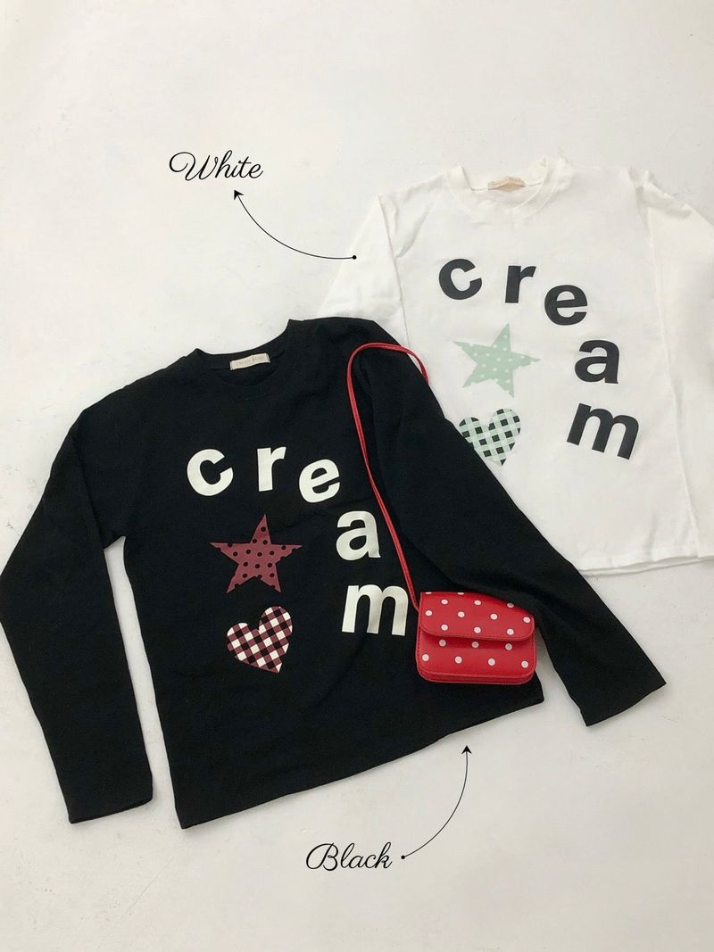 Cream Star Heart Long Sleeve