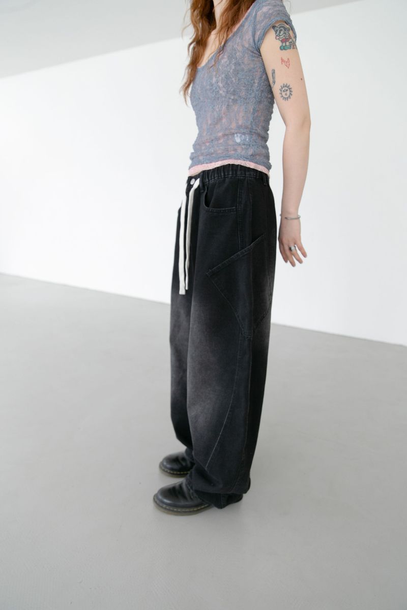 snap point banding denim pants(2colors)