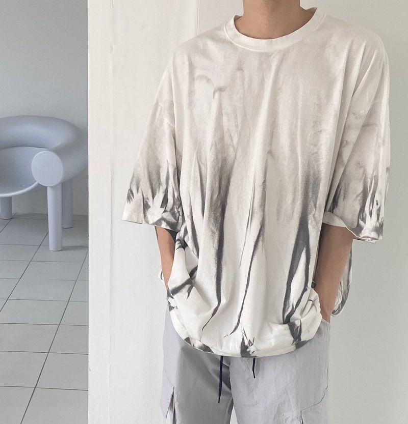 Flame Overfit Round Short Sleeve Tee 2color