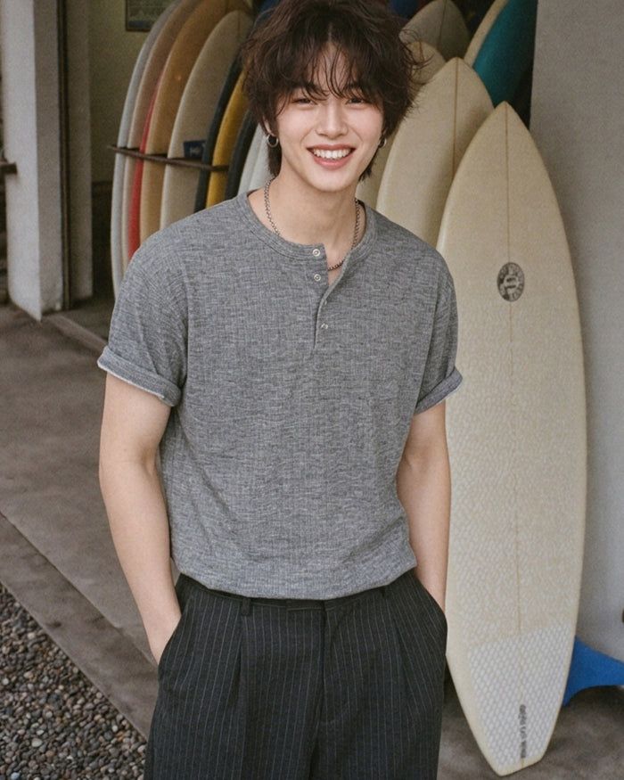 (M's) Allday Henley Neck T-shirt