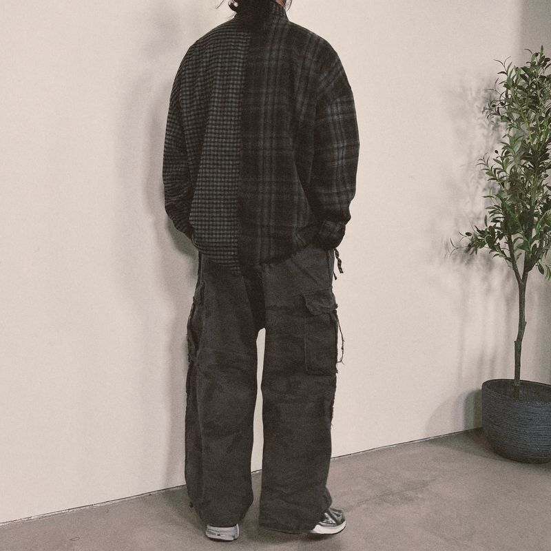 double check deconstructed shirt_black