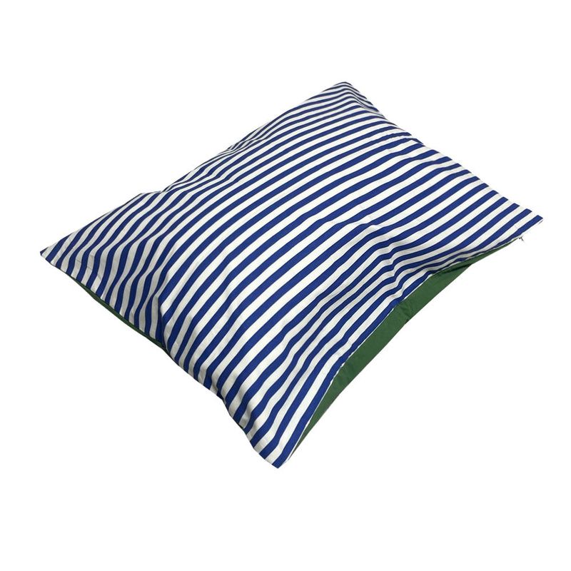 half stripe bedding cover set - blue green