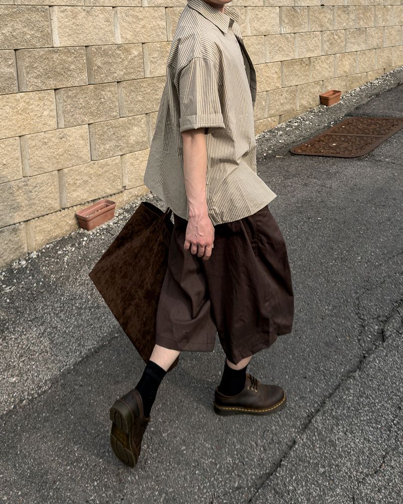 JIIGEUM（ジグム）の「Rabin Oversized Stripe Short Sleeve Shirt（Tops）」