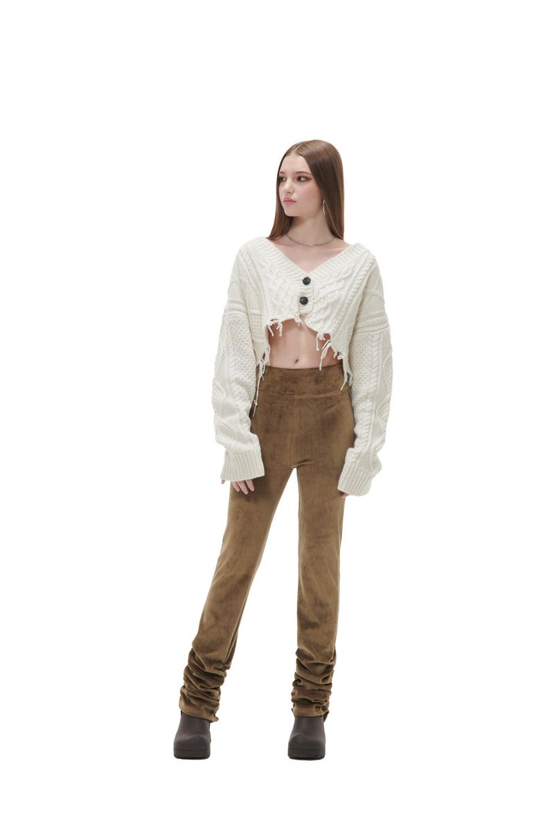 VELVET SHIRRING LEGGINGS