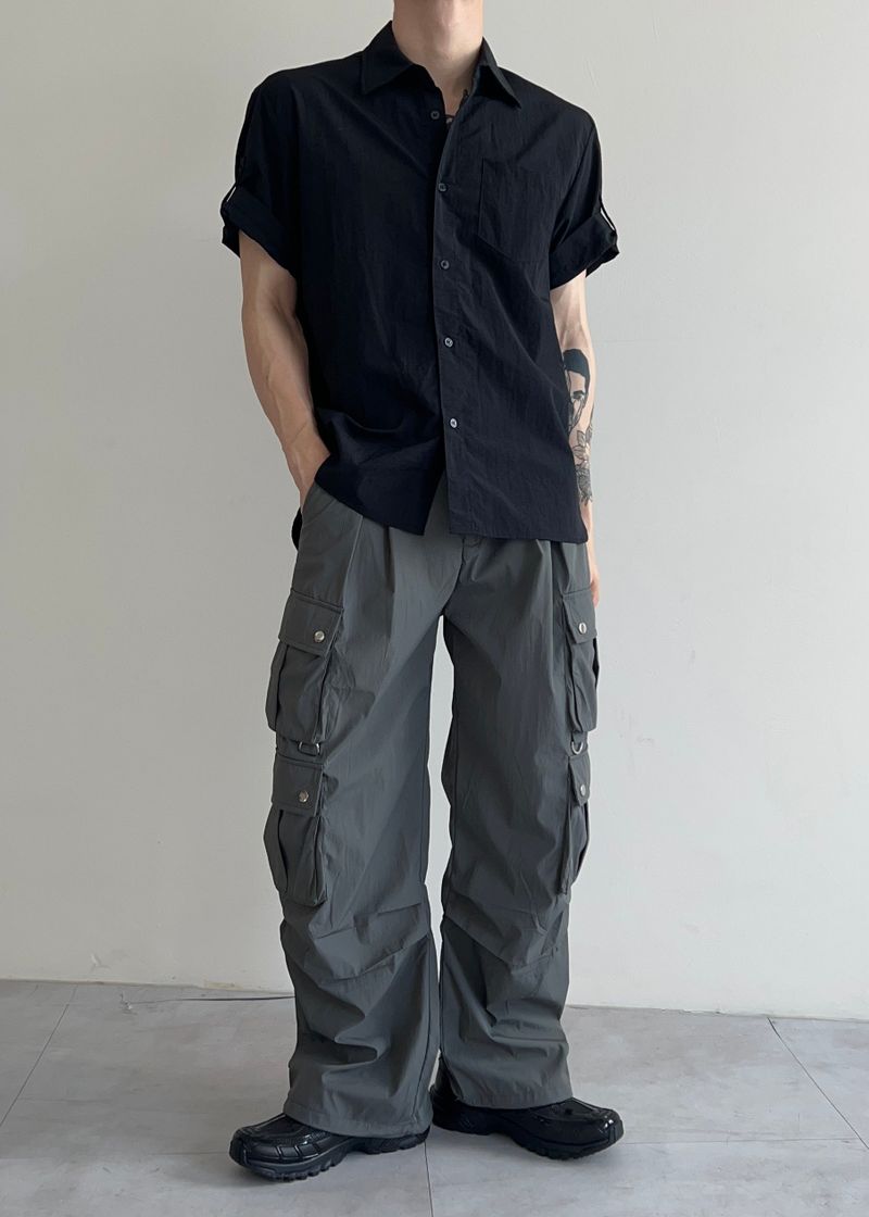 nylon suit pocket pants(2colors)