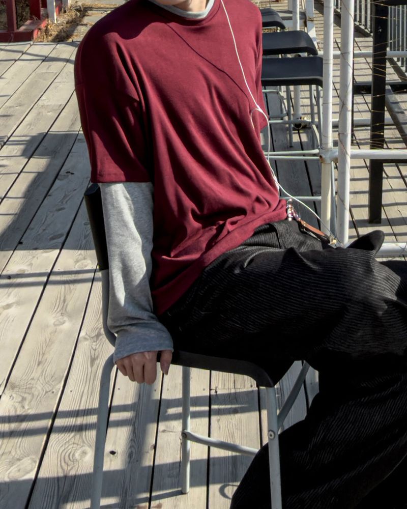 Mix Layered Long Sleeve T-Shirt