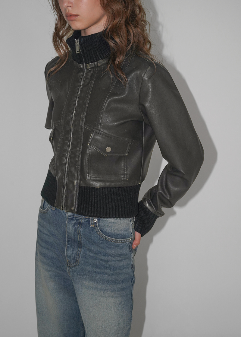[MADE] Avon Shibori Leather Jumper