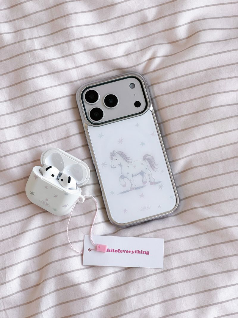 [Magsafe] PINK PONY Silver Glass Bumper Case