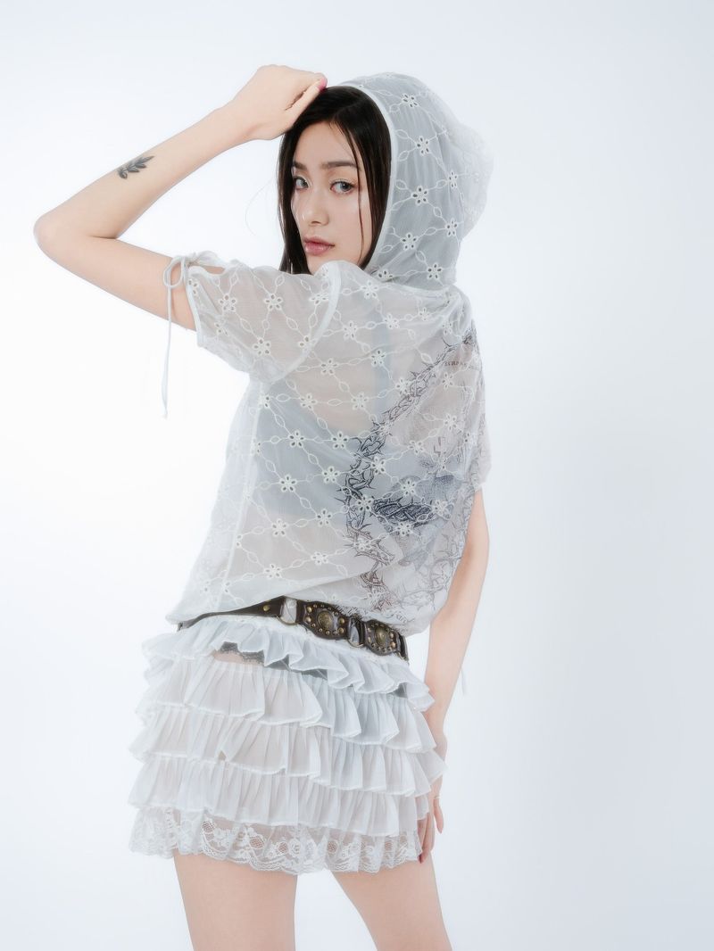 LACE HOODIE DRESS