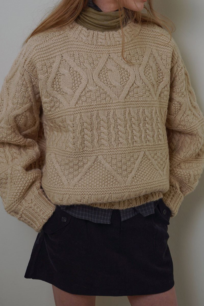 Carol cable knit_beige