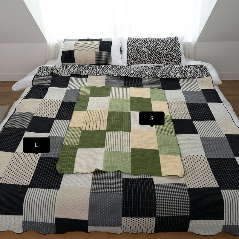 Patchwork Reversible Cotton Summer Blanket - L Size