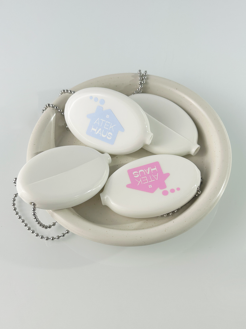 House Rubber Coin Wallet Keyring(Pink)