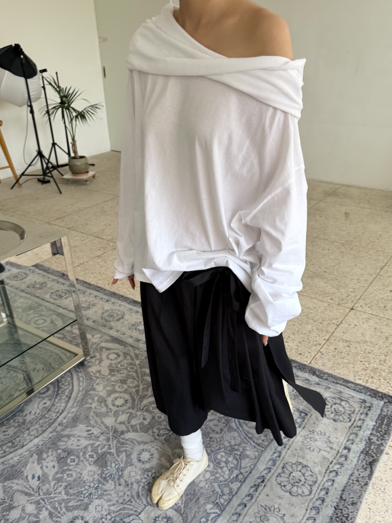 wrap skirt + pleats pants