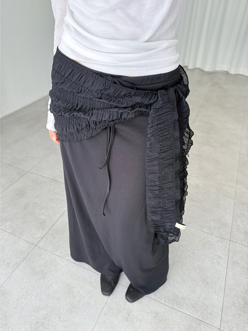 crinkled veil scarf (2color)