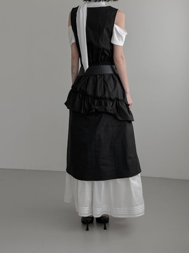Romeli Frill Cotton Long One Piece