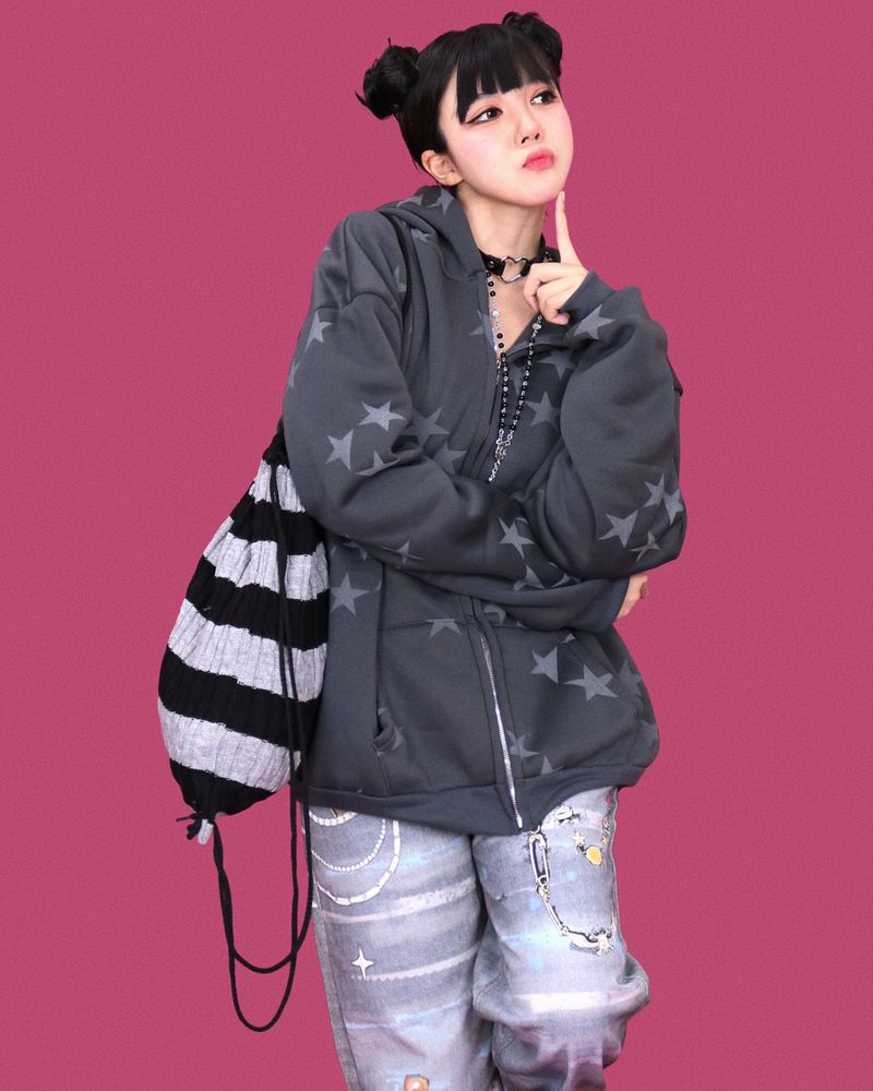 kitsch painting denim pants