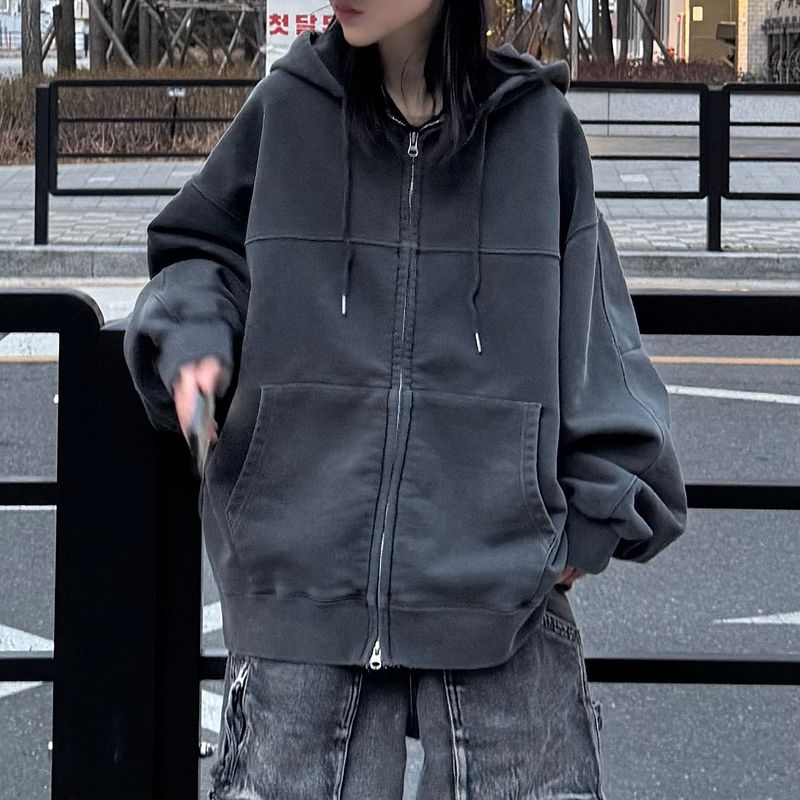 PEARCLAN（ペアクラン）の「pigment panel zip-up hoodie（Tops）」