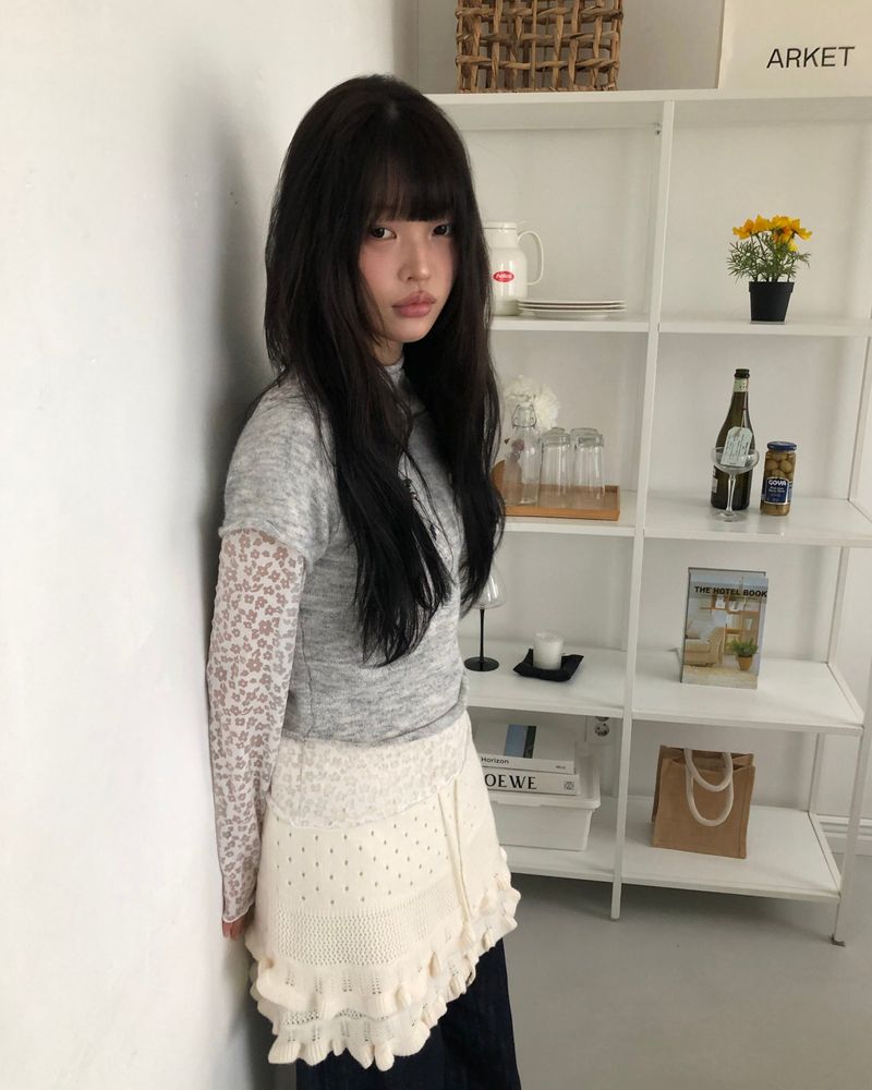 Hirun Knit Frill Mini Skirt