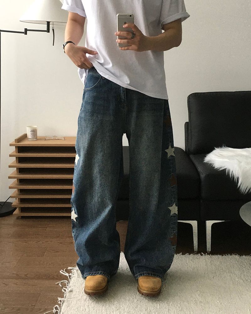オールスターパッチデニムパンツ