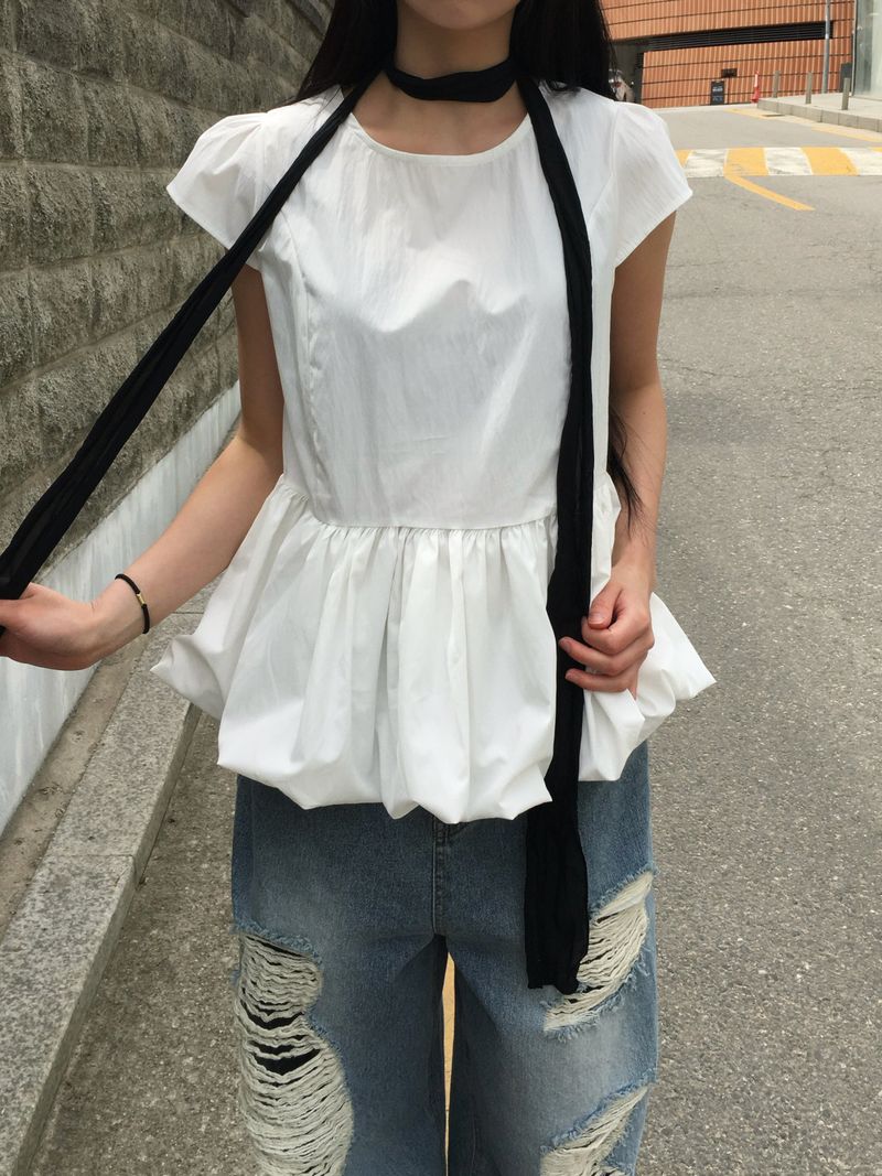 Shine Wrinkle Long Scarf (6c)