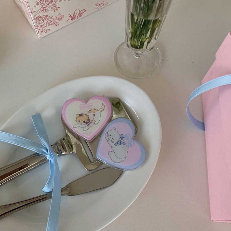[MADE]Heart Cat Smartphone Grip (Gray Cat)