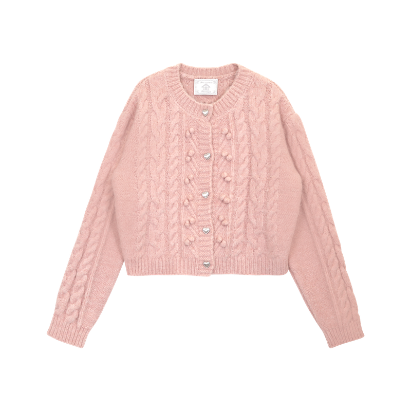 POMPOM TWIST CARDIGAN
