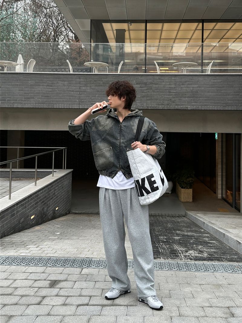 LMN deep slit wide sweatpants (4 colors)