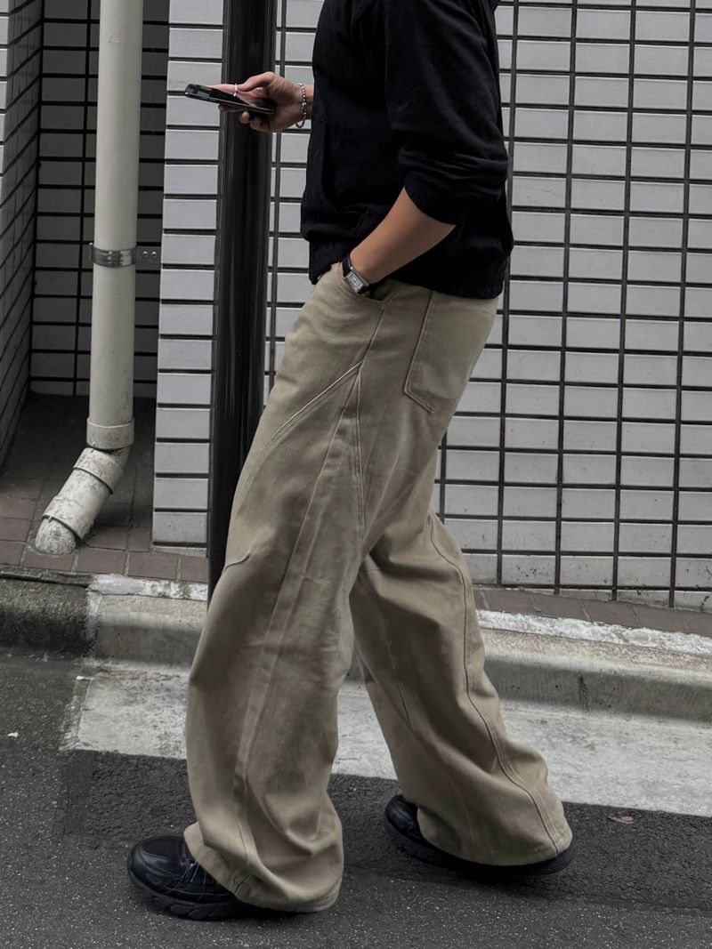 Cur Incision curved cotton pants