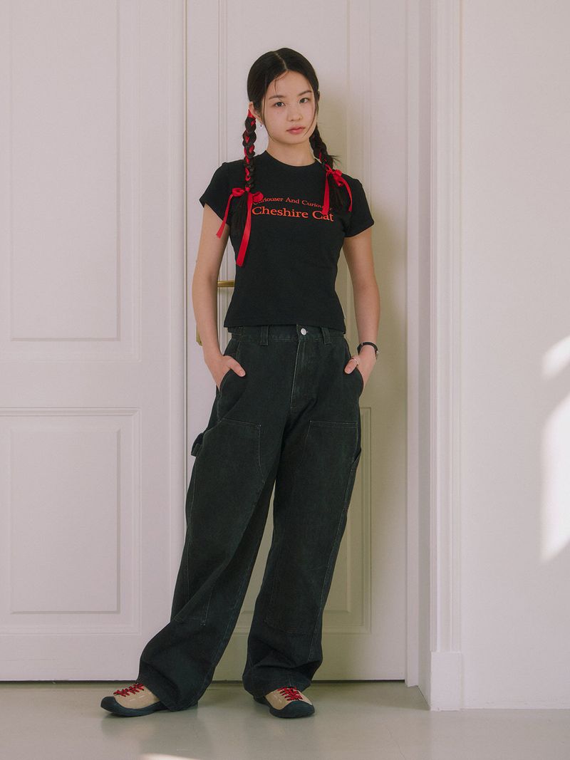 WASHED STITCH CARPENTER PANTS_Black