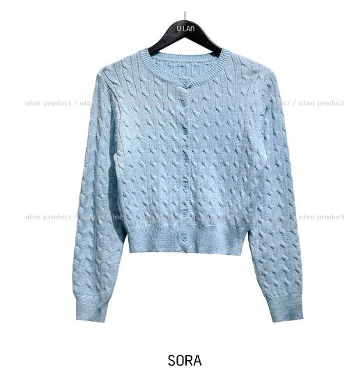 [U-BASIC] Laurent Round Cable Cardigan
