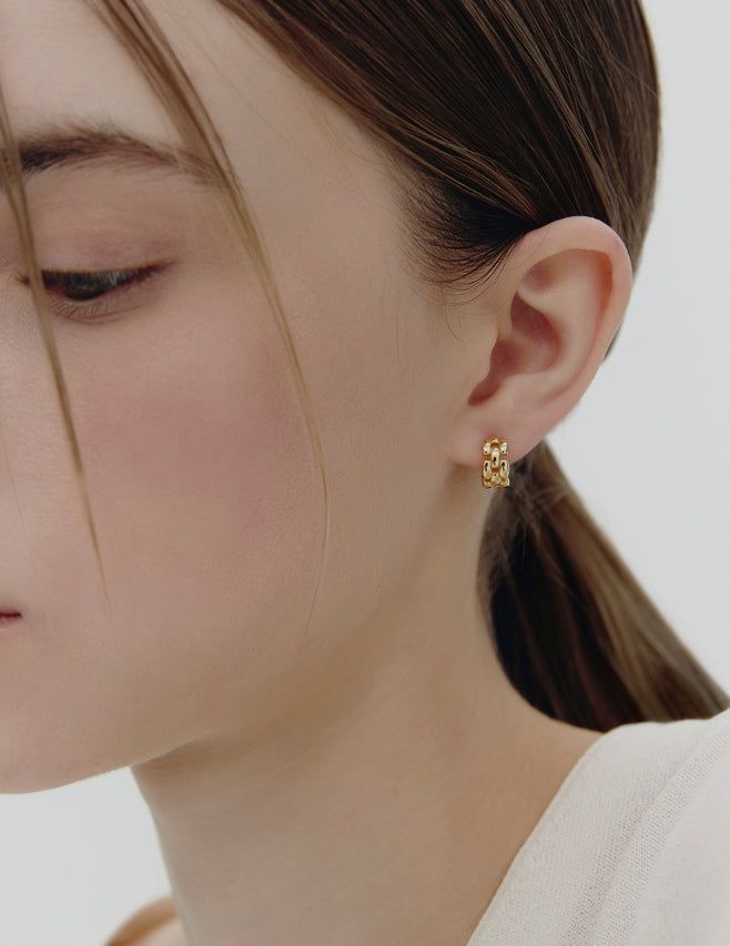 26SS★ H-Link Chain Earrings S