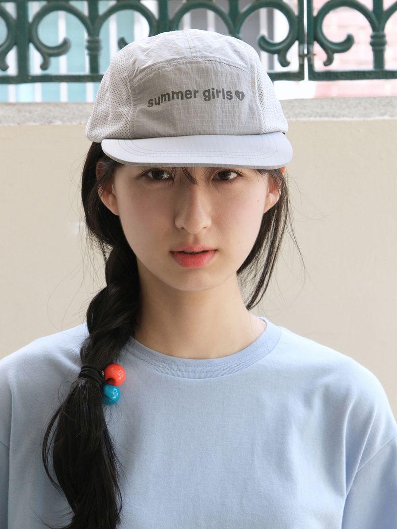 Summer girls nylon camp cap - Gray