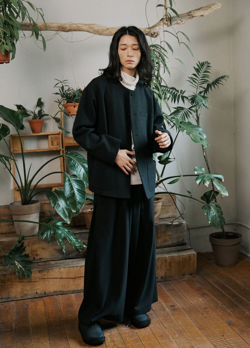 unisex side wide pants black