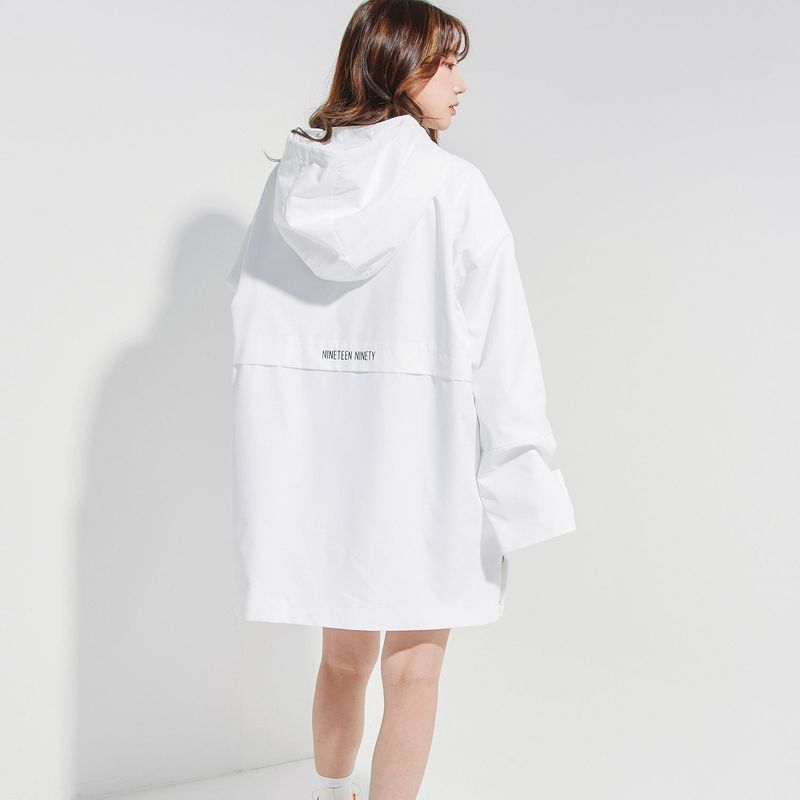 Oversize Anorack Hoodie Onepiece White