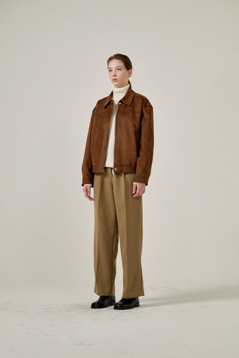 Semi wide pants (Beige)