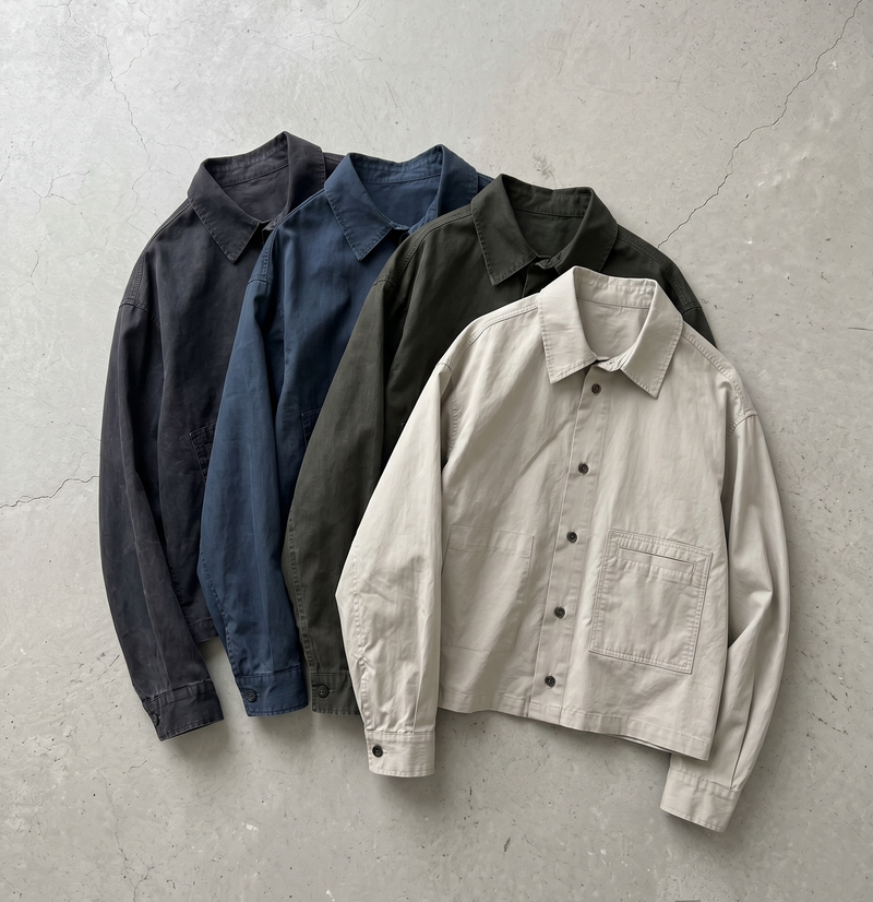 Faded Cropped Work Jacket