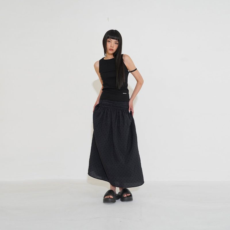 Center drape maxi skirt 001
