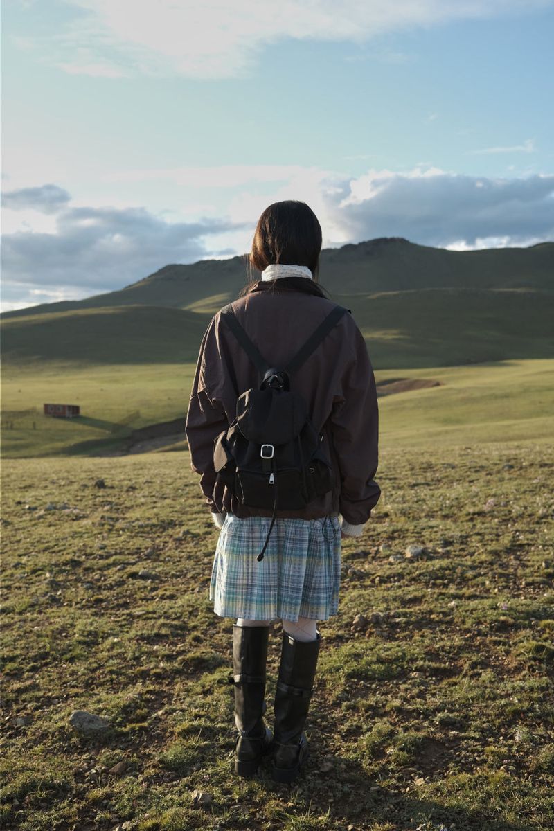 Kindergarten check skirt (2color)