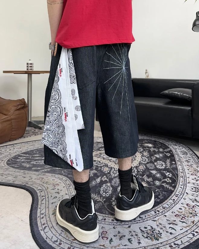 Rocky Spider Bermuda Denim Pants