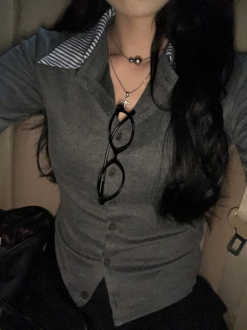 Pellen shirt cardigan (Gray)