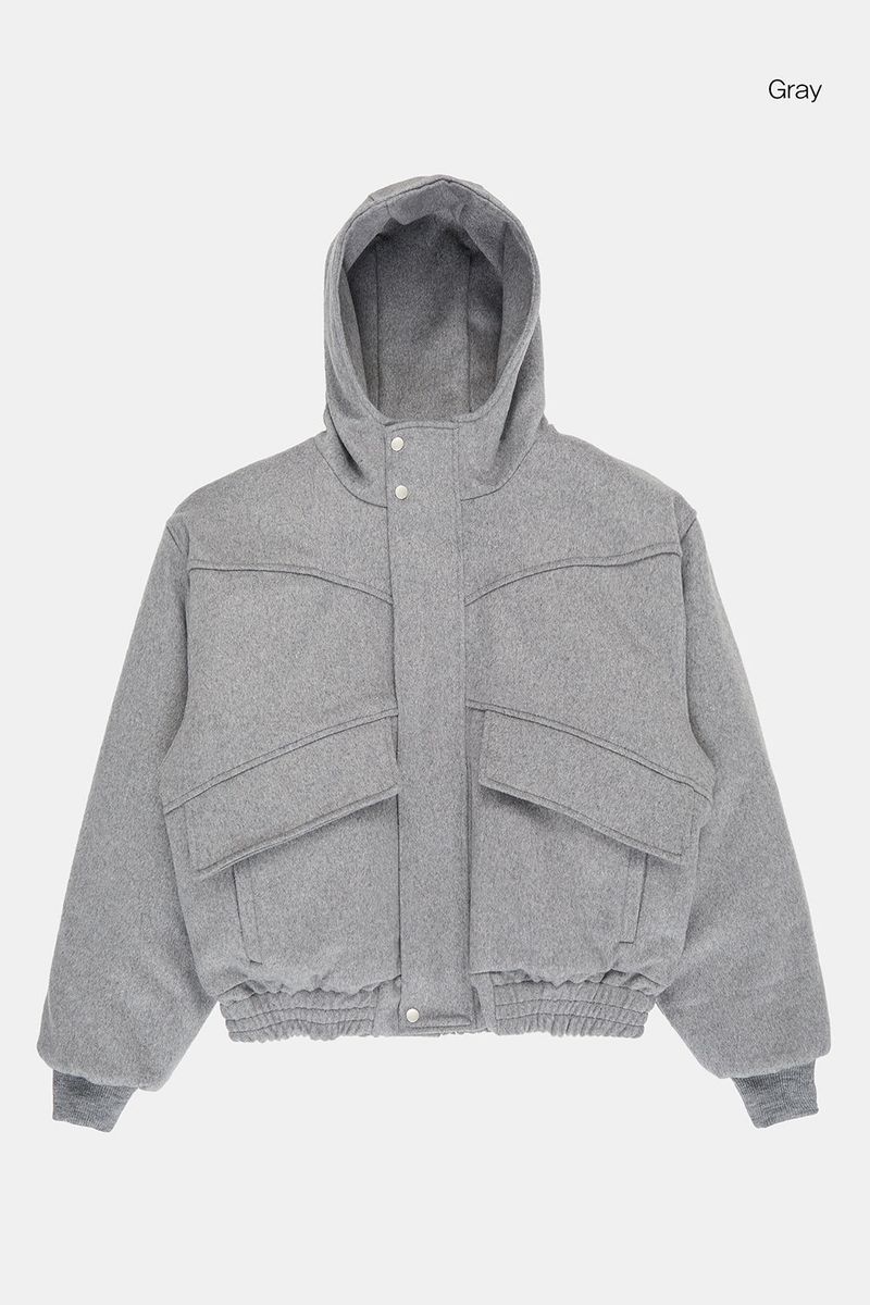 Cloud flap wool hooded jumper