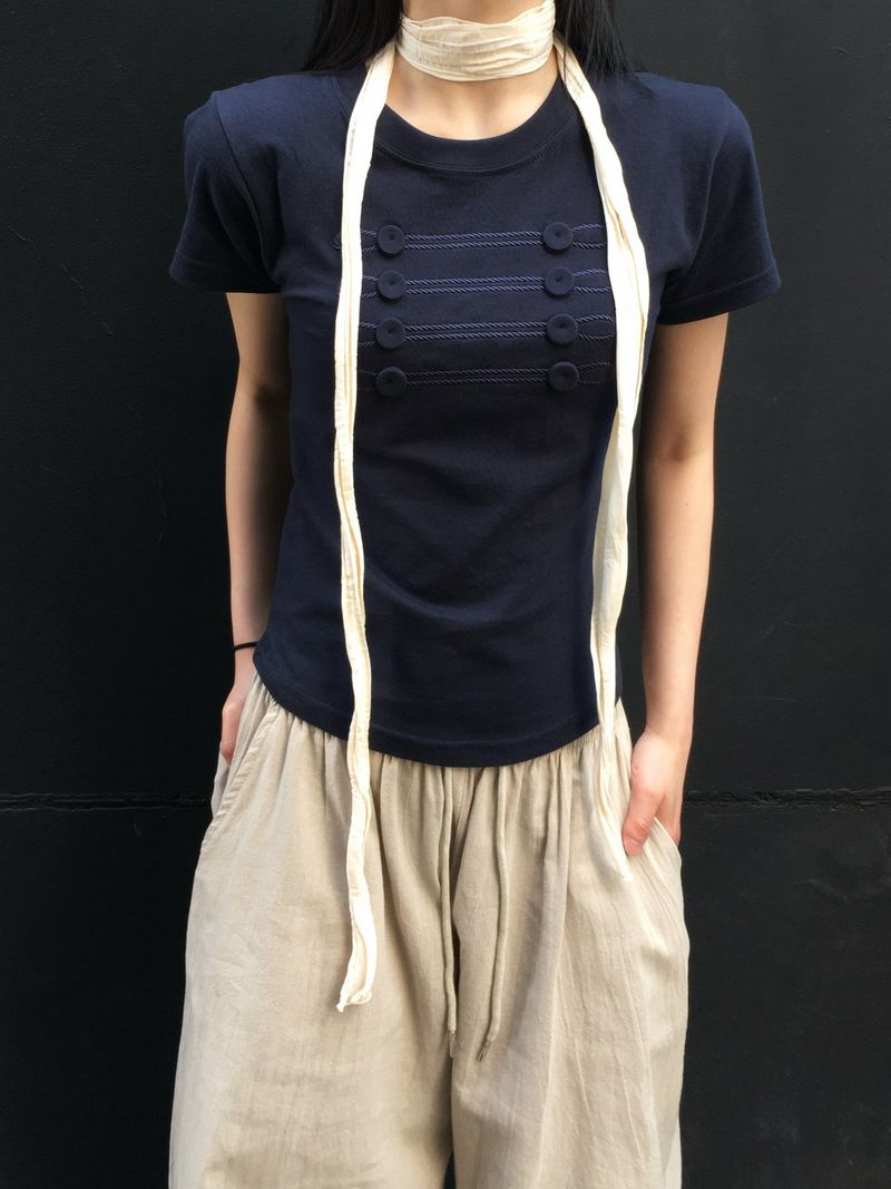 Leon Slim Button Short Sleeve T-shirt (4c)